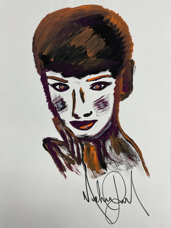 An original mixed media art piece drawn and signed by Michael Jackson.